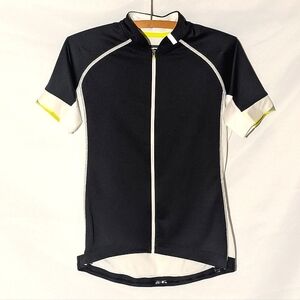 REI Women's Cycling Zip-up Jersey Black & White, Medium